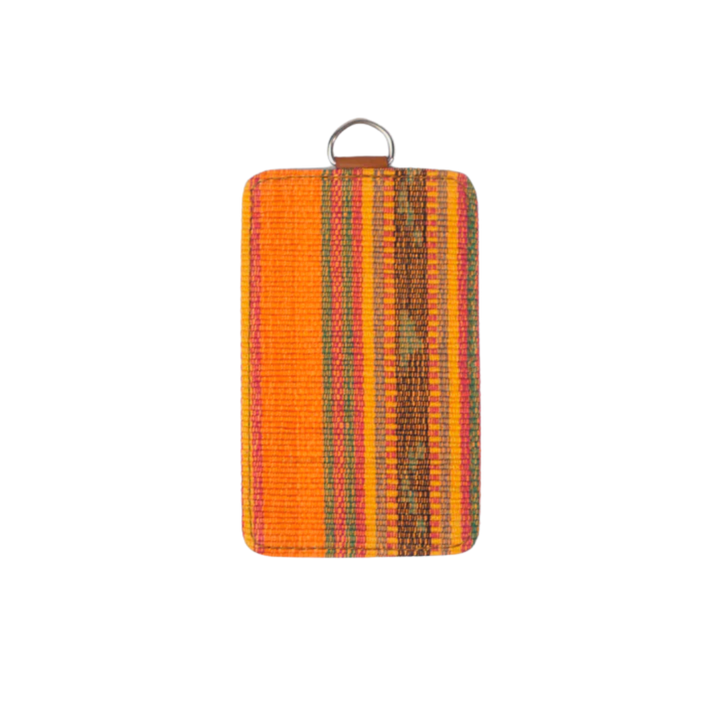 Woven ID Holder in Tan Leather