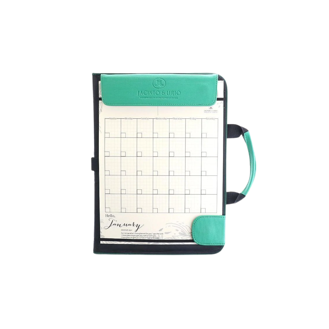 Jacinto and Lirio Alamat Vision Board Monthly Vegan Leather Desk Planner