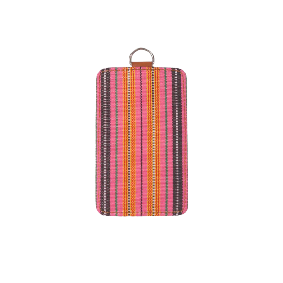 Woven ID Holder in Tan Leather