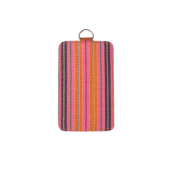 Woven ID Holder in Tan Leather