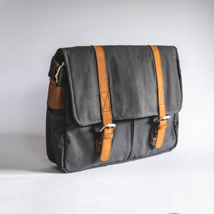 City Waxed Canvas Messenger Bag - Roots Collective PH