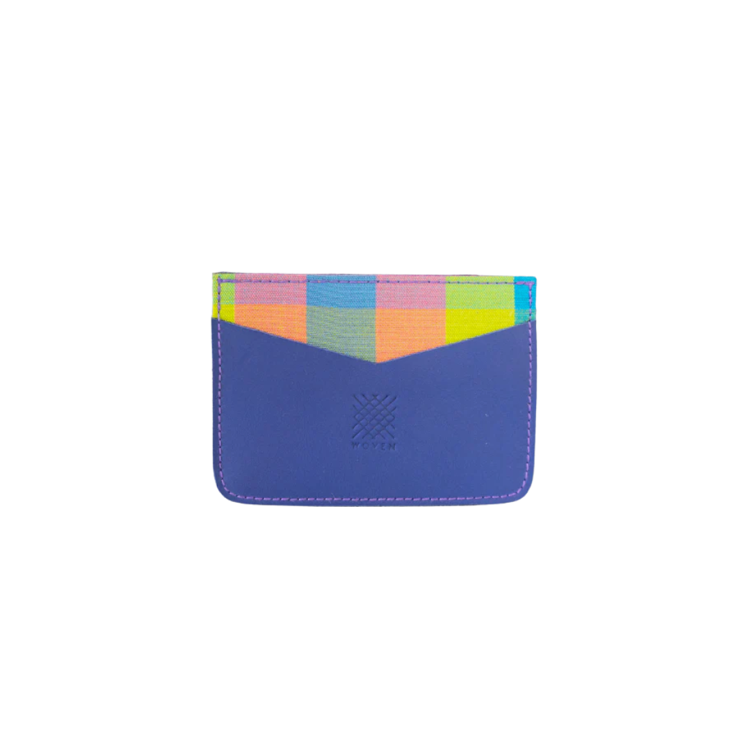 Woven Bulsa Card Holder - Dark Blue Leather