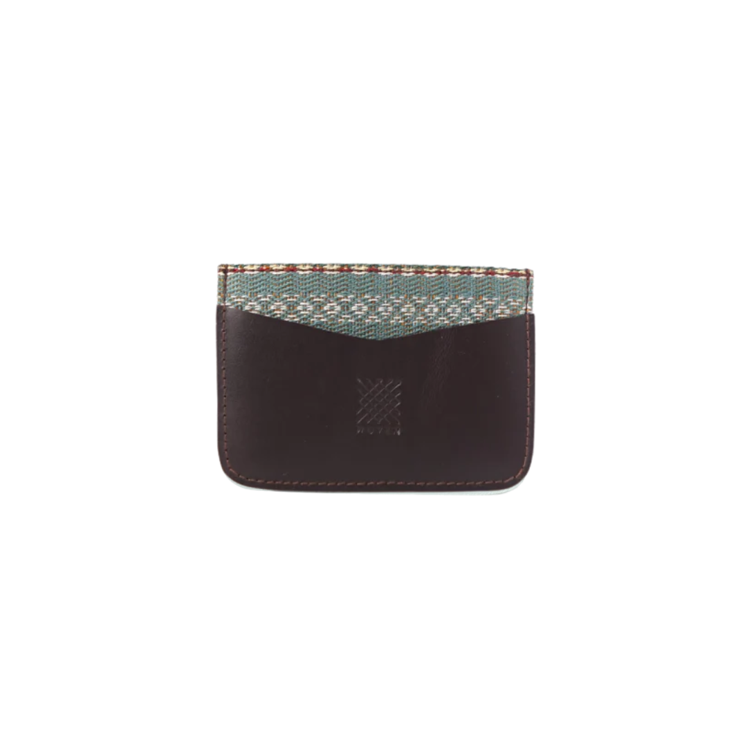 Woven Bulsa Card Holder in Brown Leather