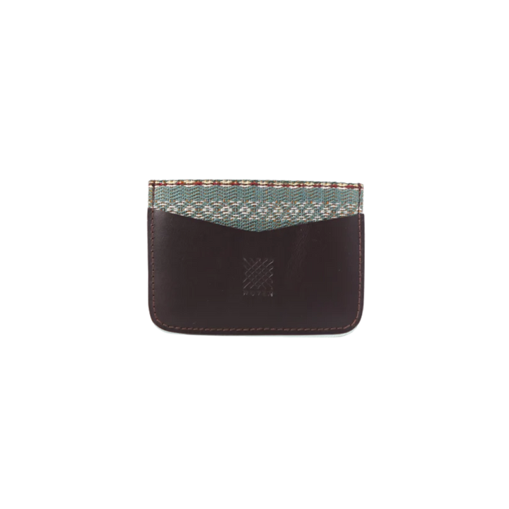 Woven Bulsa Card Holder in Brown Leather