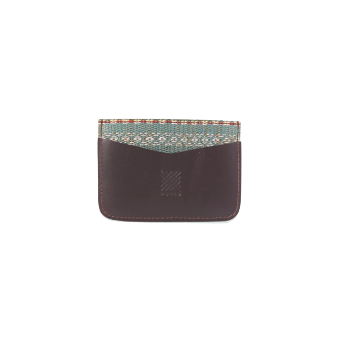 Woven Bulsa Card Holder in Brown Leather