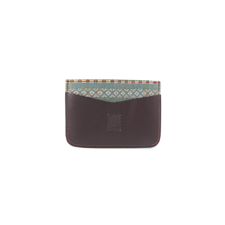 Woven Bulsa Card Holder in Brown Leather