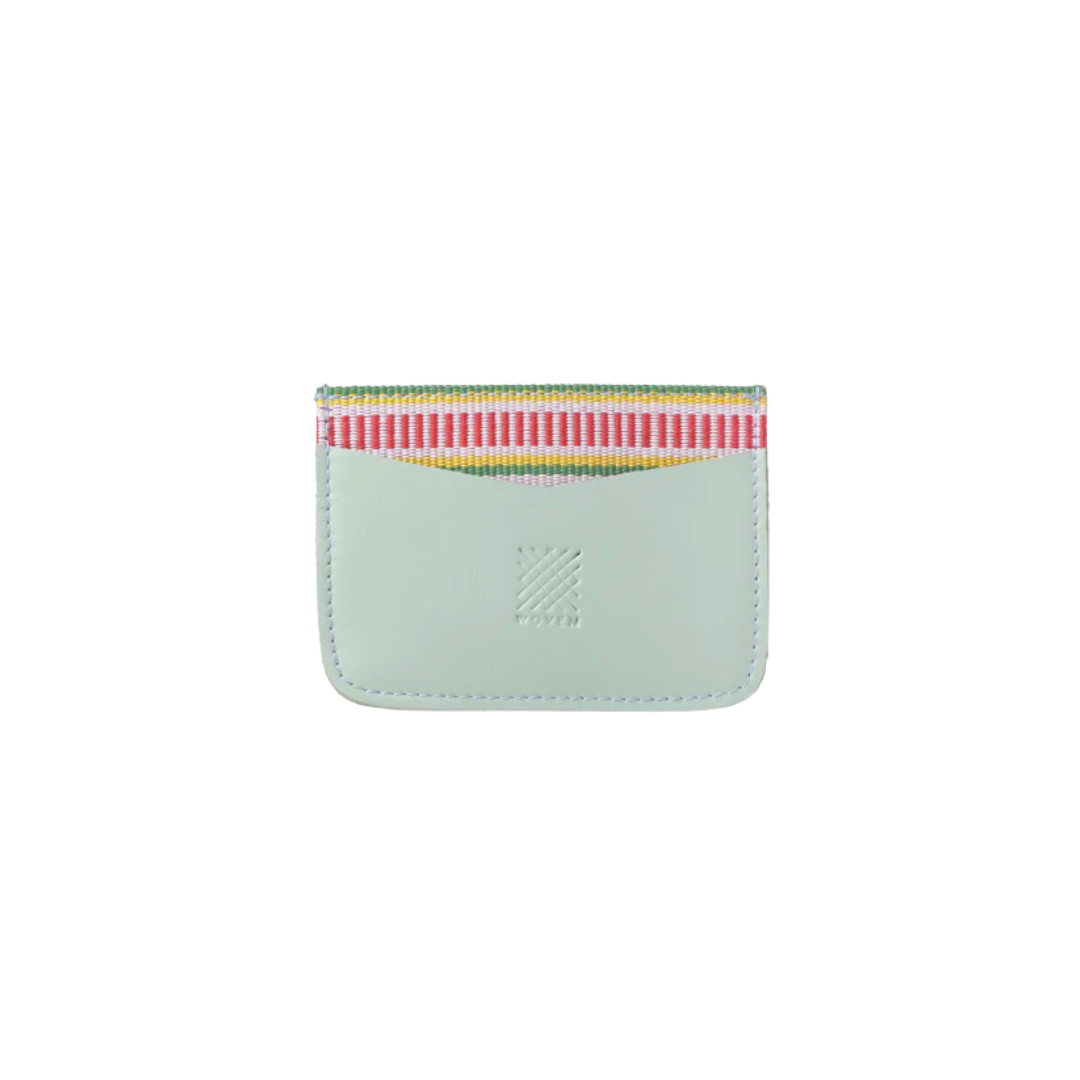 Woven Bulsa Card Holder in Mint Leather