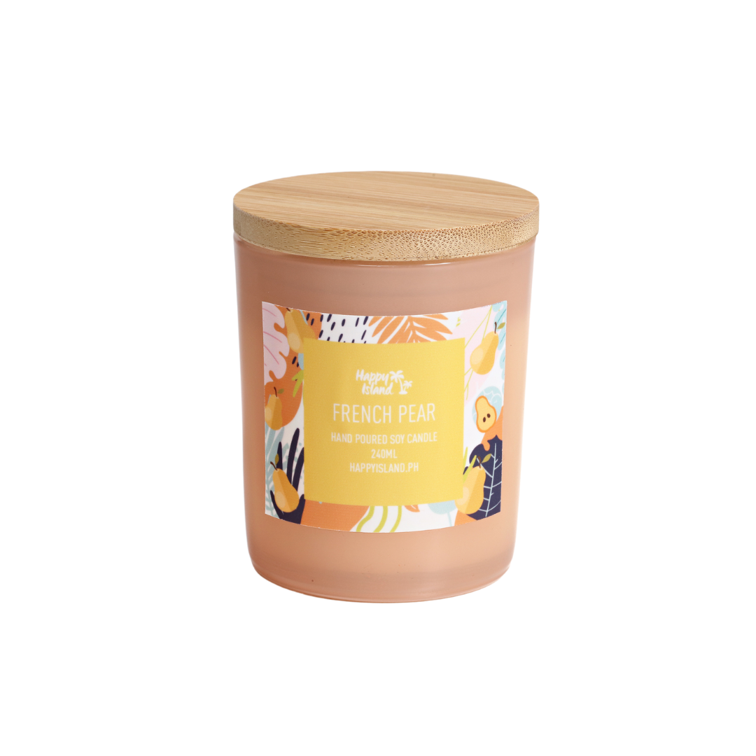 Happy Island Hand-Poured Soy Candle in French Pear