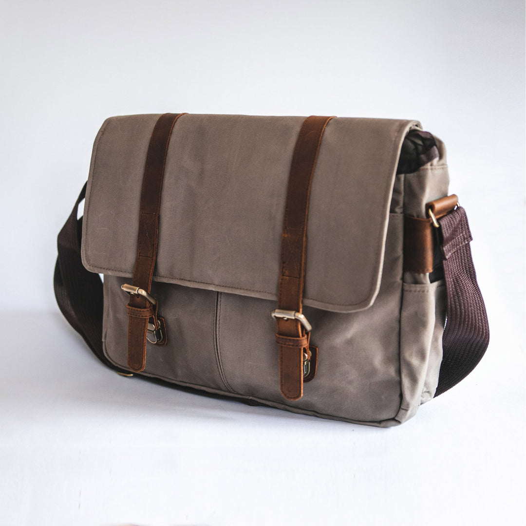 City Waxed Canvas Messenger Bag - Roots Collective PH