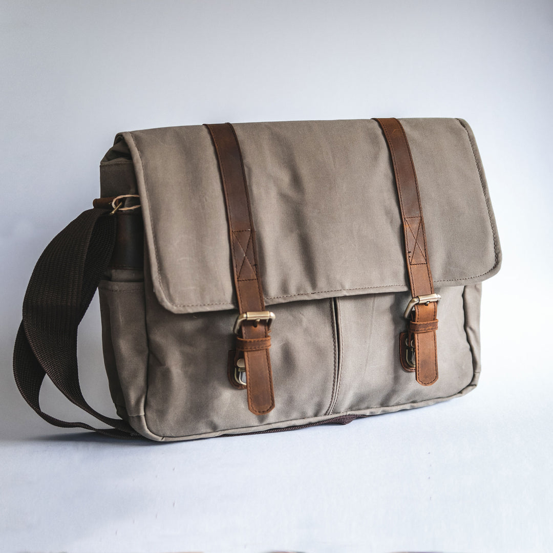 City Waxed Canvas Messenger Bag - Roots Collective PH