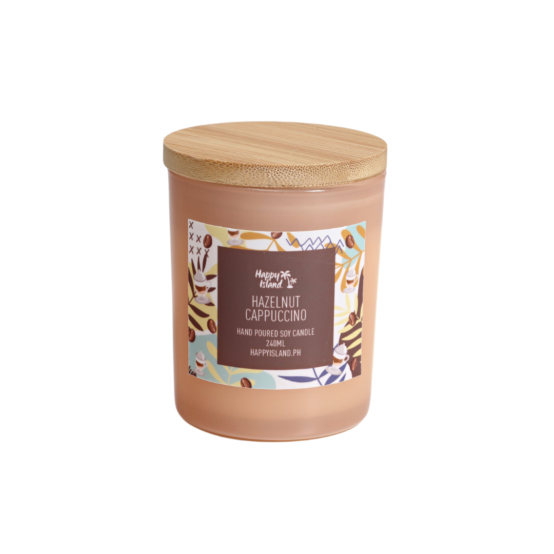 Happy Island Hand-Poured Soy Candle in Hazelnut Cappuccino
