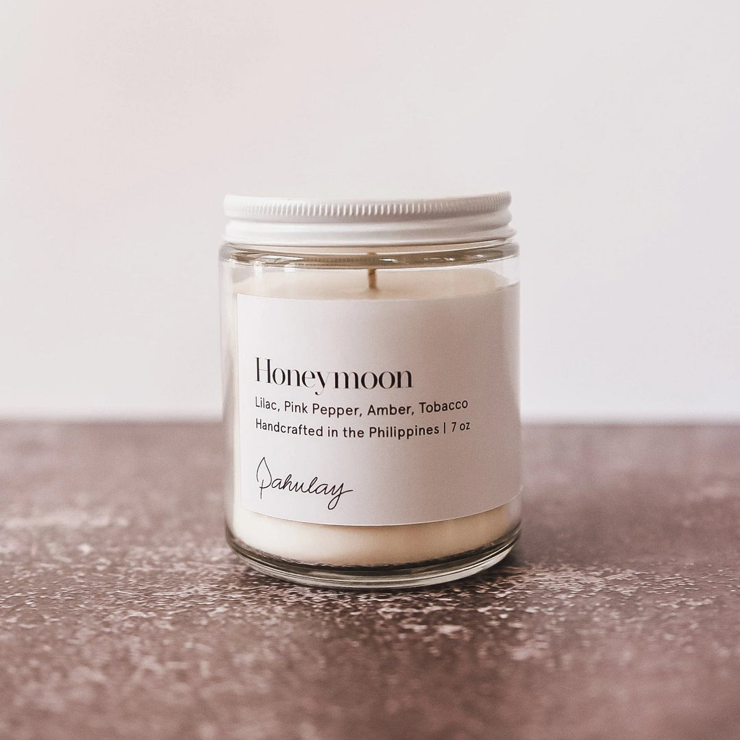 Pahulay Handcrafted Soy Palm Wax Candle in Honeymoon