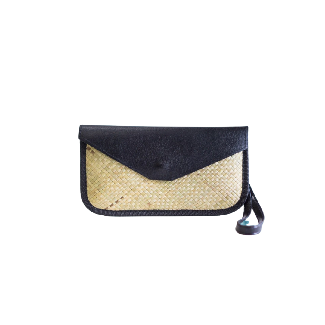 Woven Liham Tikog Grass and Leather Envelope Sleeve