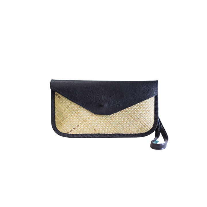 Woven Liham Tikog Grass and Leather Envelope Sleeve