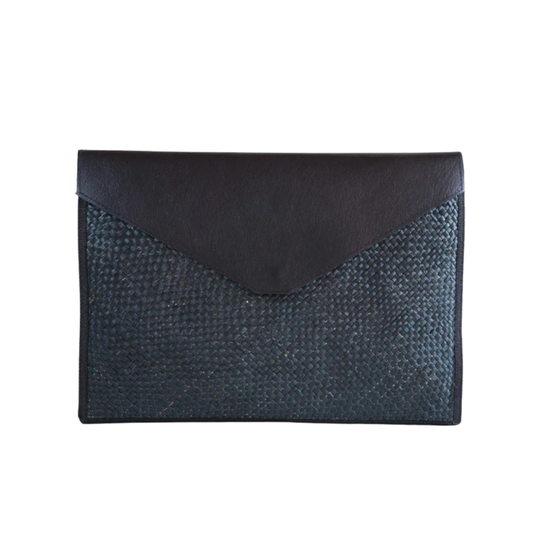 Woven Liham Tikog Grass and Leather Laptop Sleeve