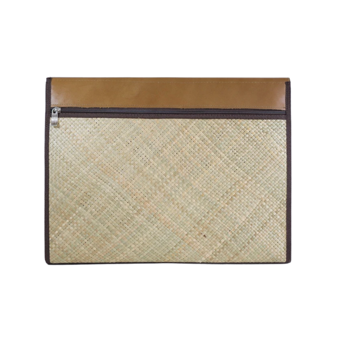 Woven Liham Tikog Grass and Leather Laptop Sleeve