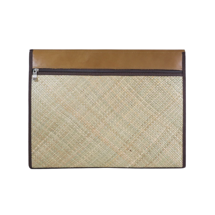 Woven Liham Tikog Grass and Leather Laptop Sleeve