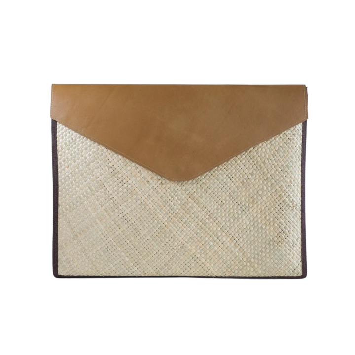 Woven Liham Tikog Grass and Leather Laptop Sleeve
