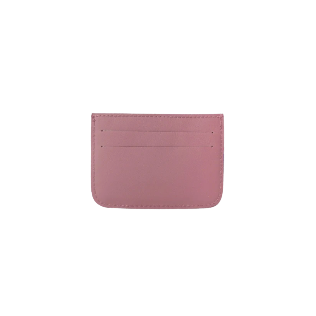 Woven Bulsa Card Holder in Mauve Leather