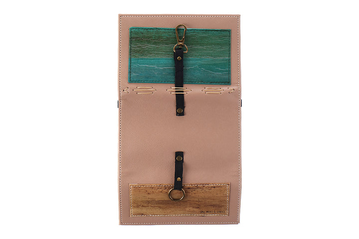 Artisan II Vegan Leather Dual-Cover Notebook Case in Butterscotch & Turquoise (Mini)-Fashion Accessories-Jacinto & Lirio-Roots Collective PH