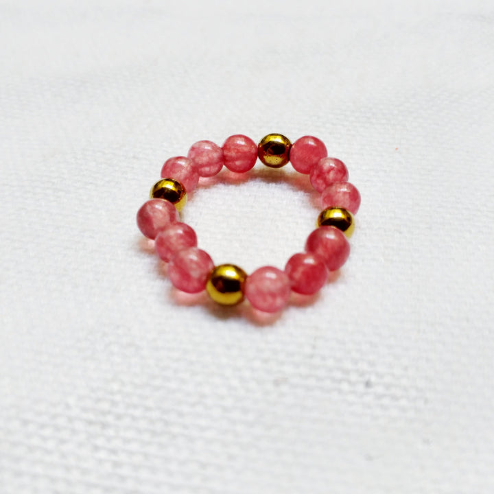 Jumimo by Vickit Strawberry Quartz Stone Ring