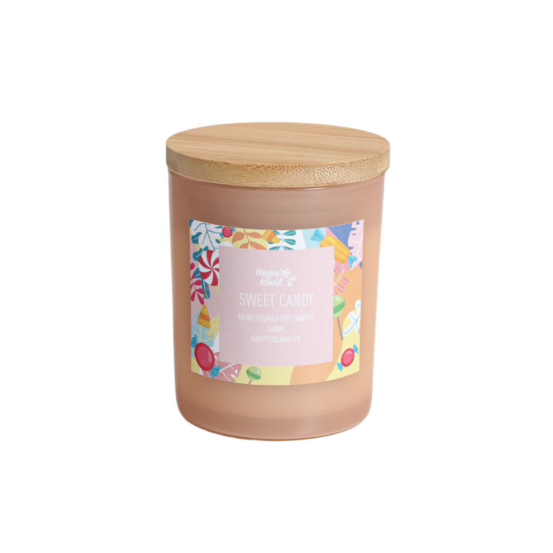 Happy Island Hand-Poured Soy Candle in Sweet Candy