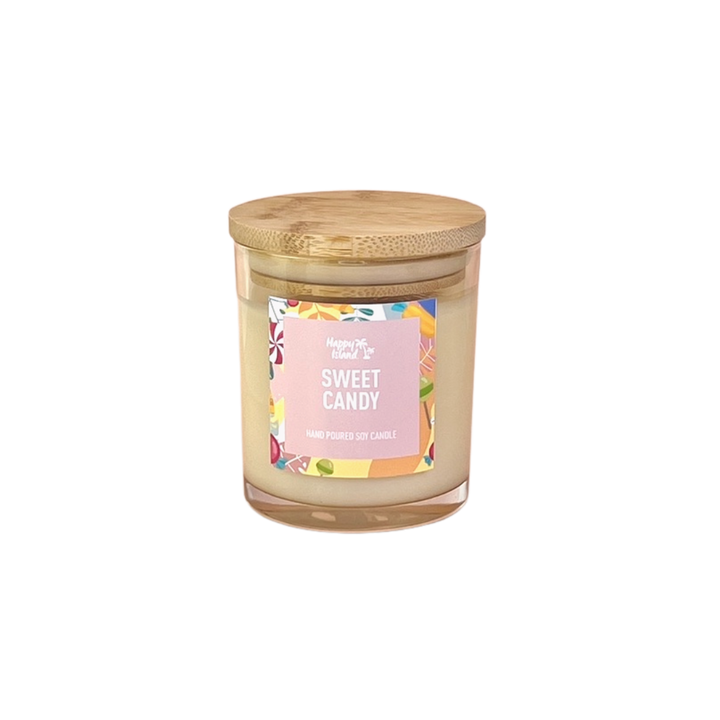 Happy Island Hand-Poured Soy Candle in Sweet Candy