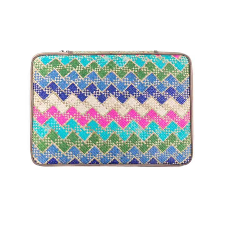Woven Abre Tikog Grass Tablet Sleeve in Vinta Turquoise