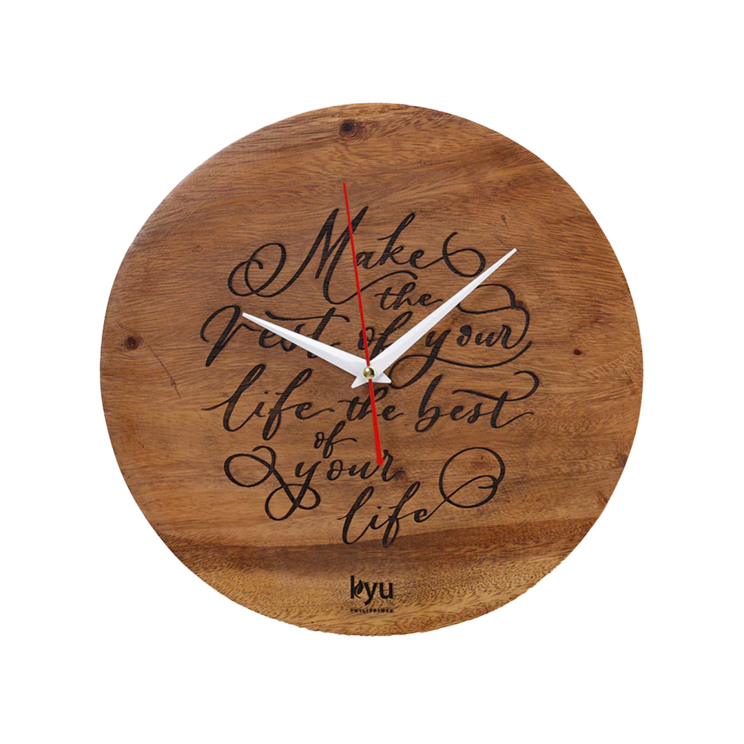 Kyu Philippines Wooden Wall Clock 8 Inches