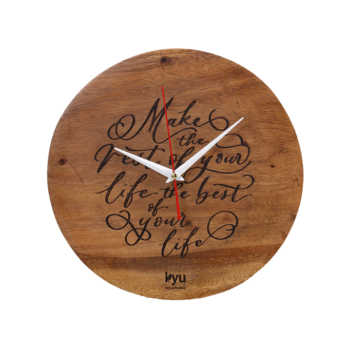 Kyu Philippines Wooden Wall Clock 8 Inches