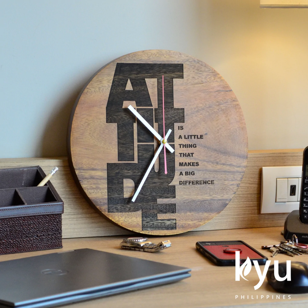 Kyu Philippines Wooden Wall Clock 8 Inches