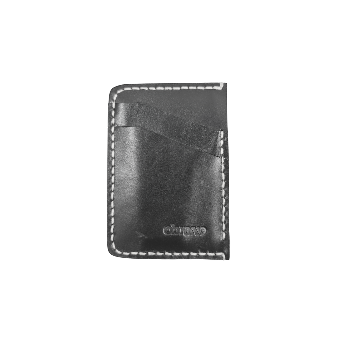 Obrano Short Leather and Heritage Weaves Minimalist Wallet