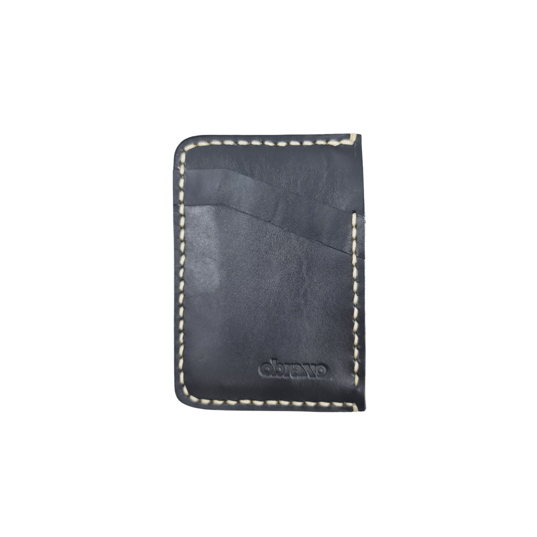 Obrano Short Leather and Heritage Weaves Minimalist Wallet
