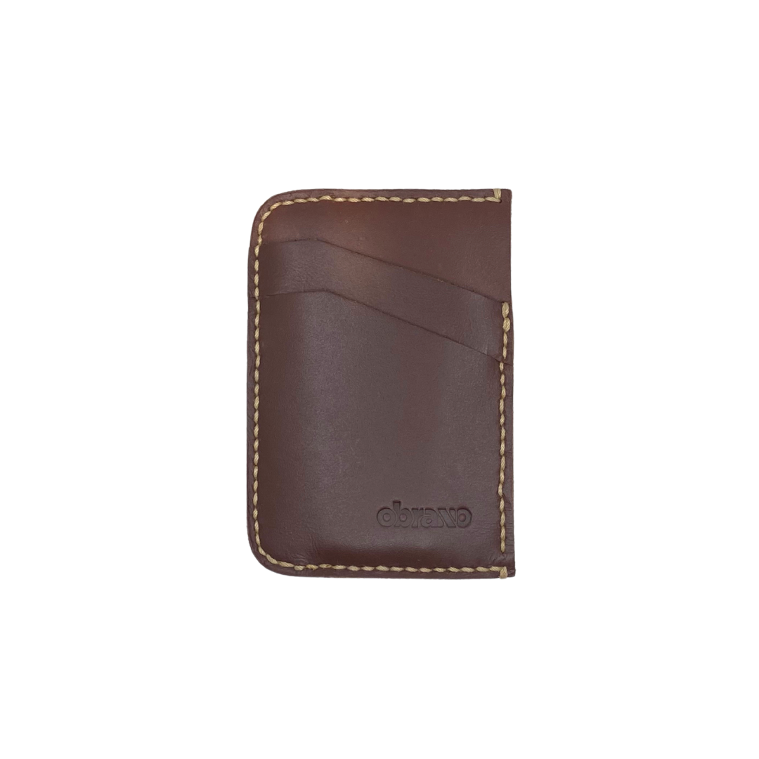 Obrano Short Leather and Heritage Weaves Minimalist Wallet
