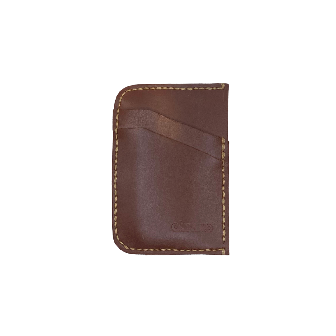 Obrano Short Leather and Heritage Weaves Minimalist Wallet