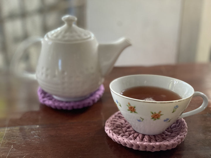 HABI Footwear and Lifestyle Handwoven Crocheted Round Coaster