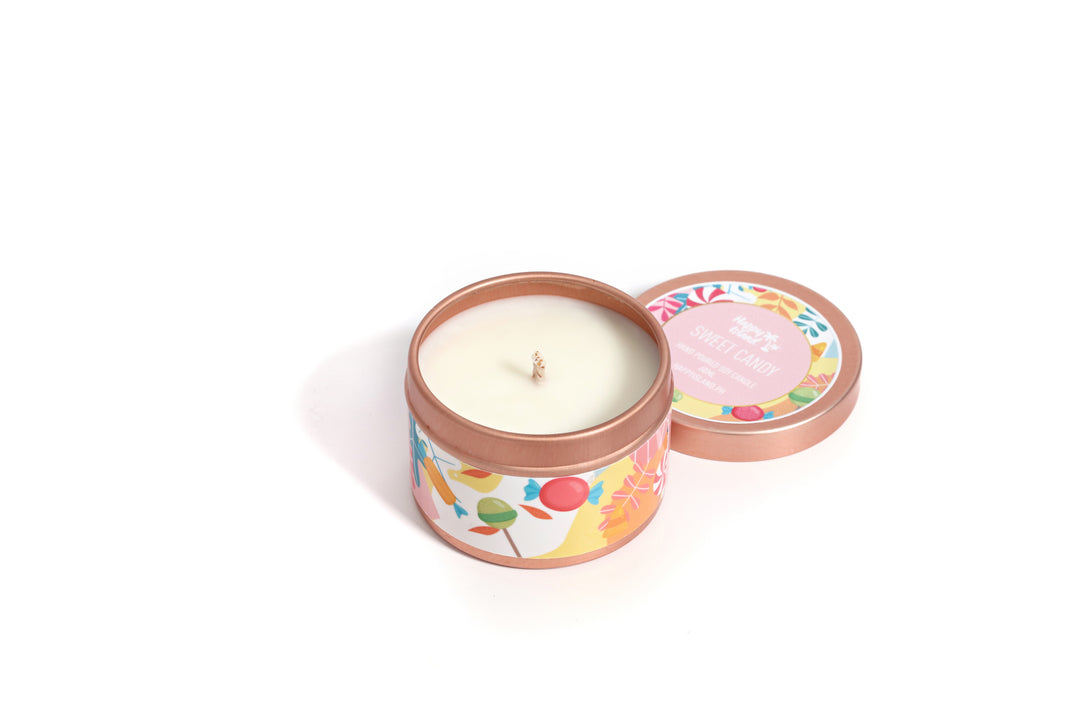 Happy Island Hand-Poured Soy Candle in Sweet Candy