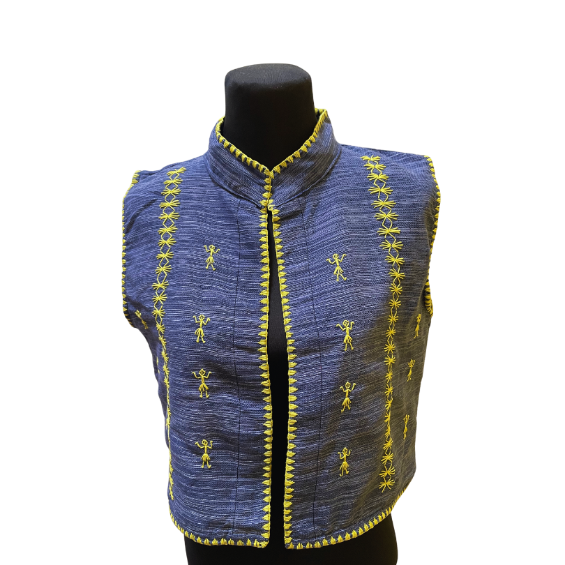 HeritageFinds Tiniri Weave Vest with Itneg Embroidery