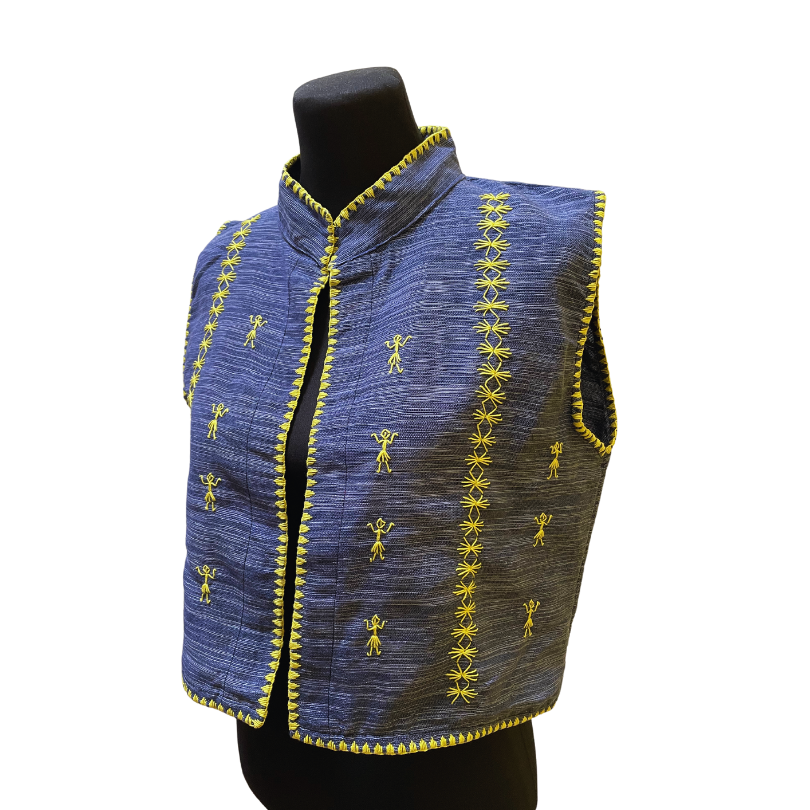 HeritageFinds Tiniri Weave Vest with Itneg Embroidery