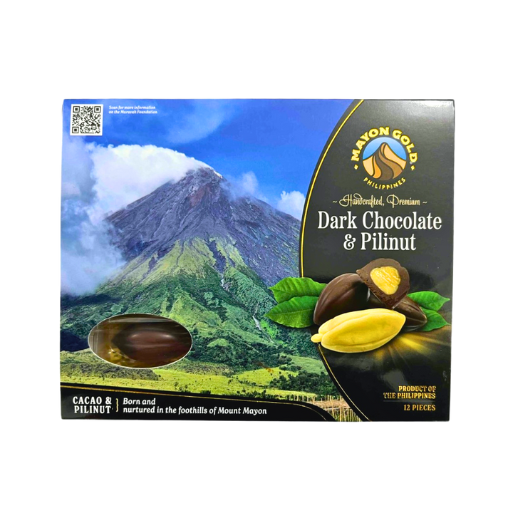 Mayon Gold Handcrafted Premium Dark Chocolate & Pili Nut Box