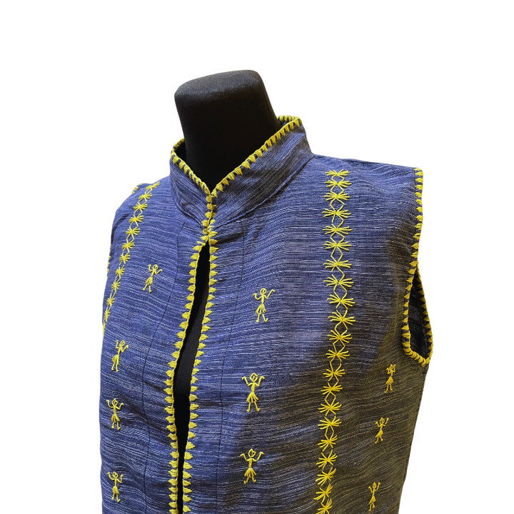 HeritageFinds Tiniri Weave Vest with Itneg Embroidery