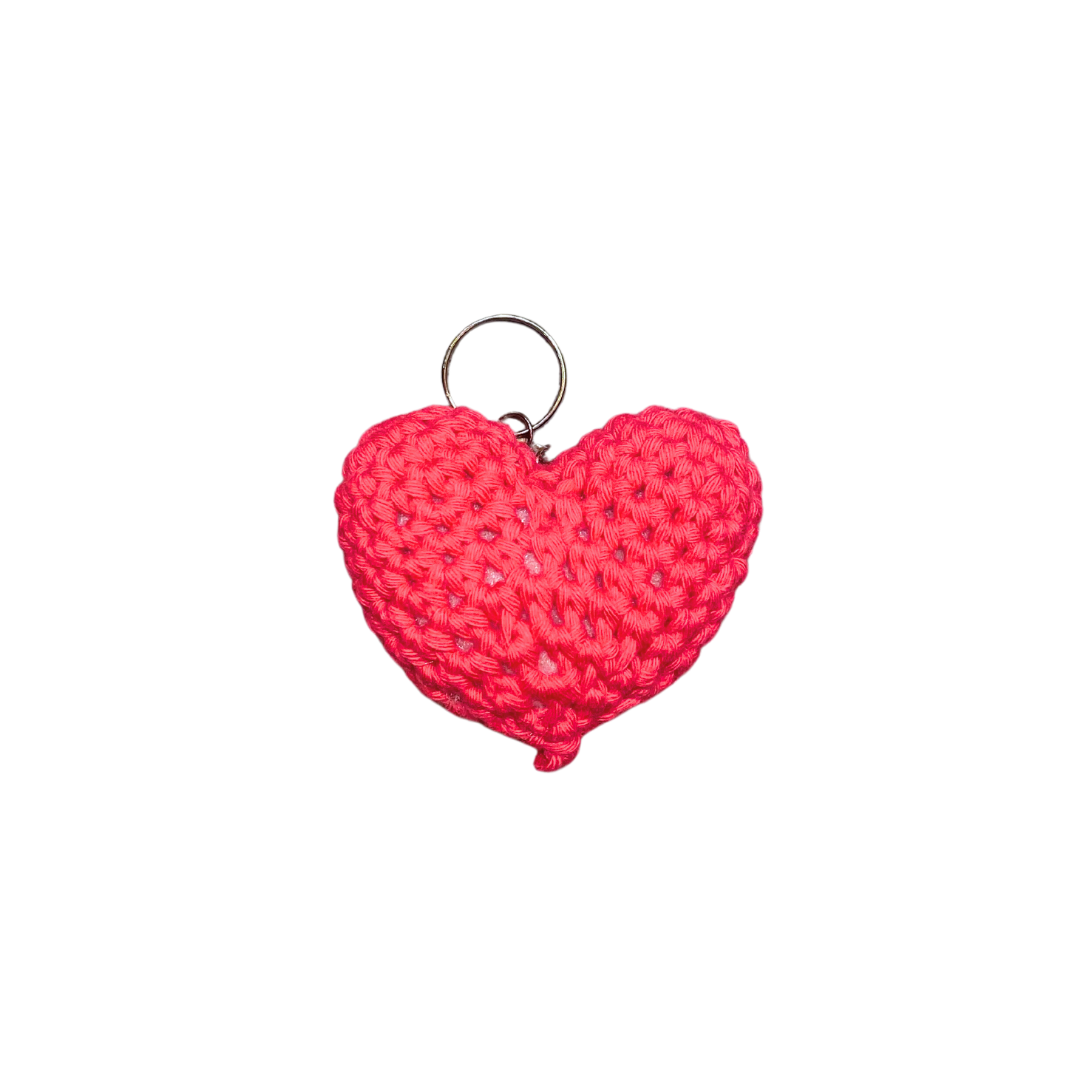 400 Lux Hand Crocheted Heart Keychain