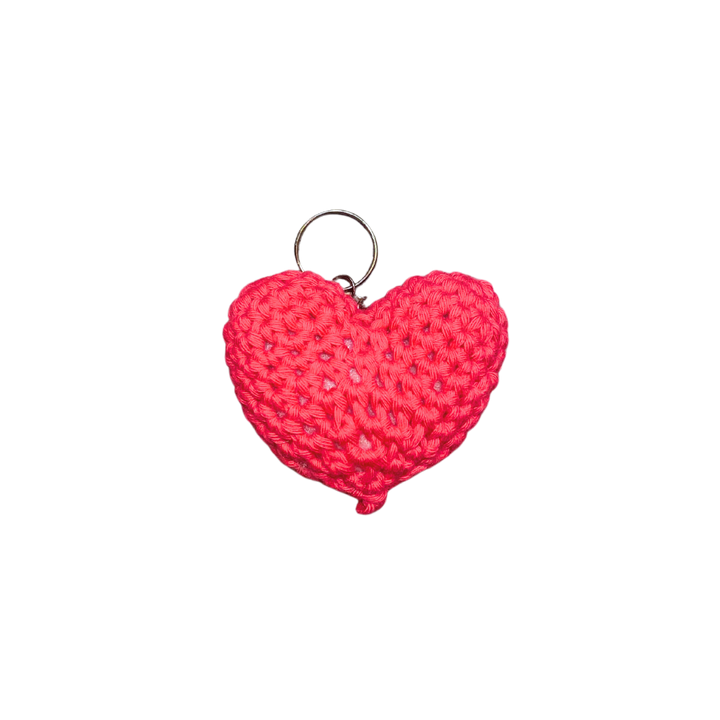 400 Lux Hand Crocheted Heart Keychain