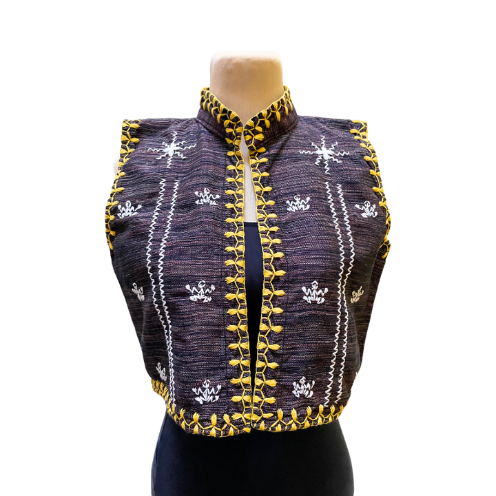 HeritageFinds Tiniri Weave Vest with Itneg Embroidery