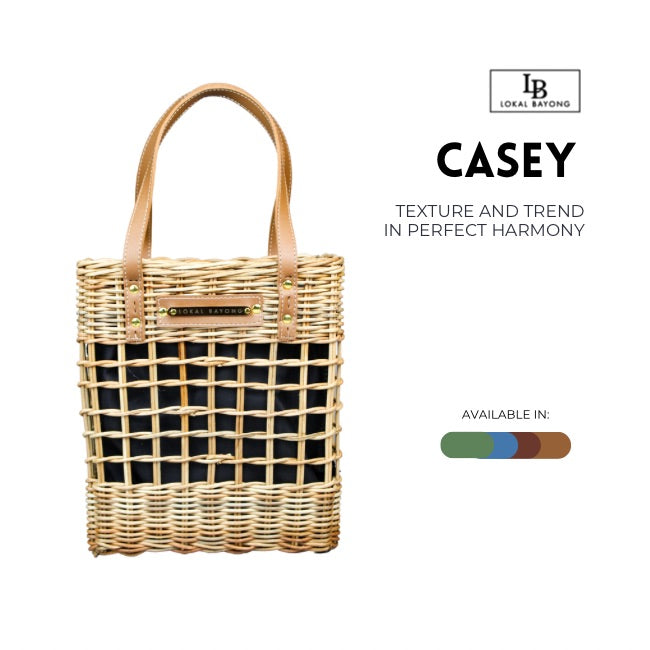 Lokal Bayong Casey Vegan Leather/Hand-Woven Sling Bag