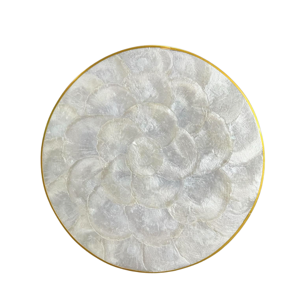 Anica Round Capiz Placemat with Lining