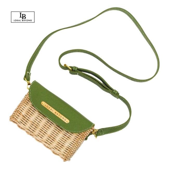 Lokal Bayong Gabby Vegan Leather/Hand-Woven Sling Bag