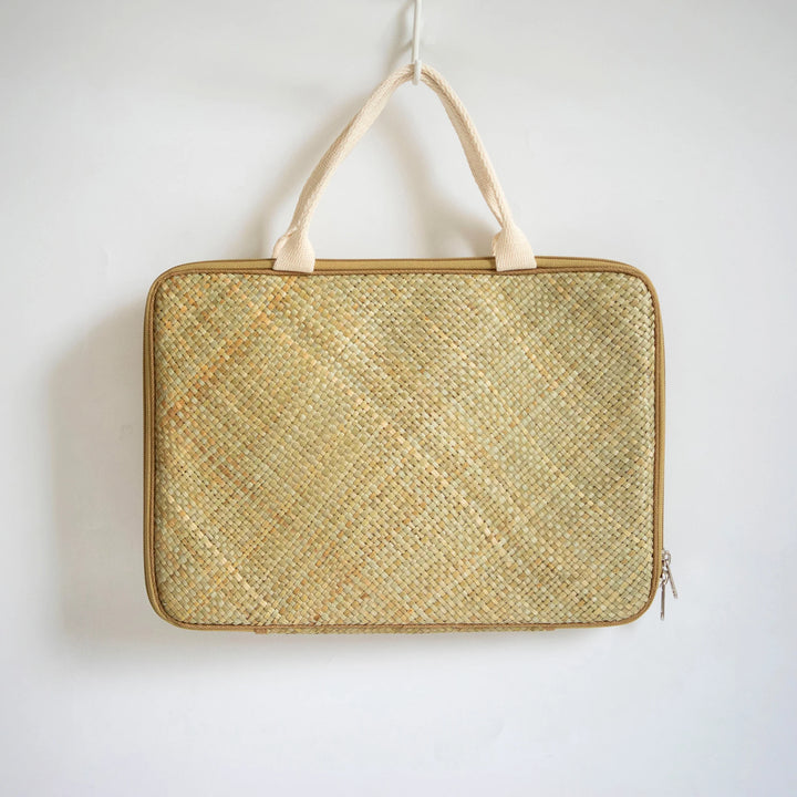 Woven Abre Sampaguita Tikog Grass Laptop Sleeve with Handle