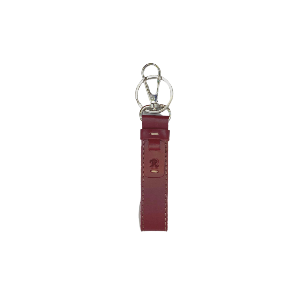 LoKal Crafts Manila Aura Leather Keychain (Red, Dark Brown)