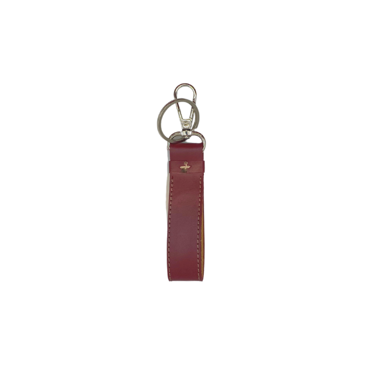 LoKal Crafts Manila Aura Leather Keychain (Red, Dark Brown)